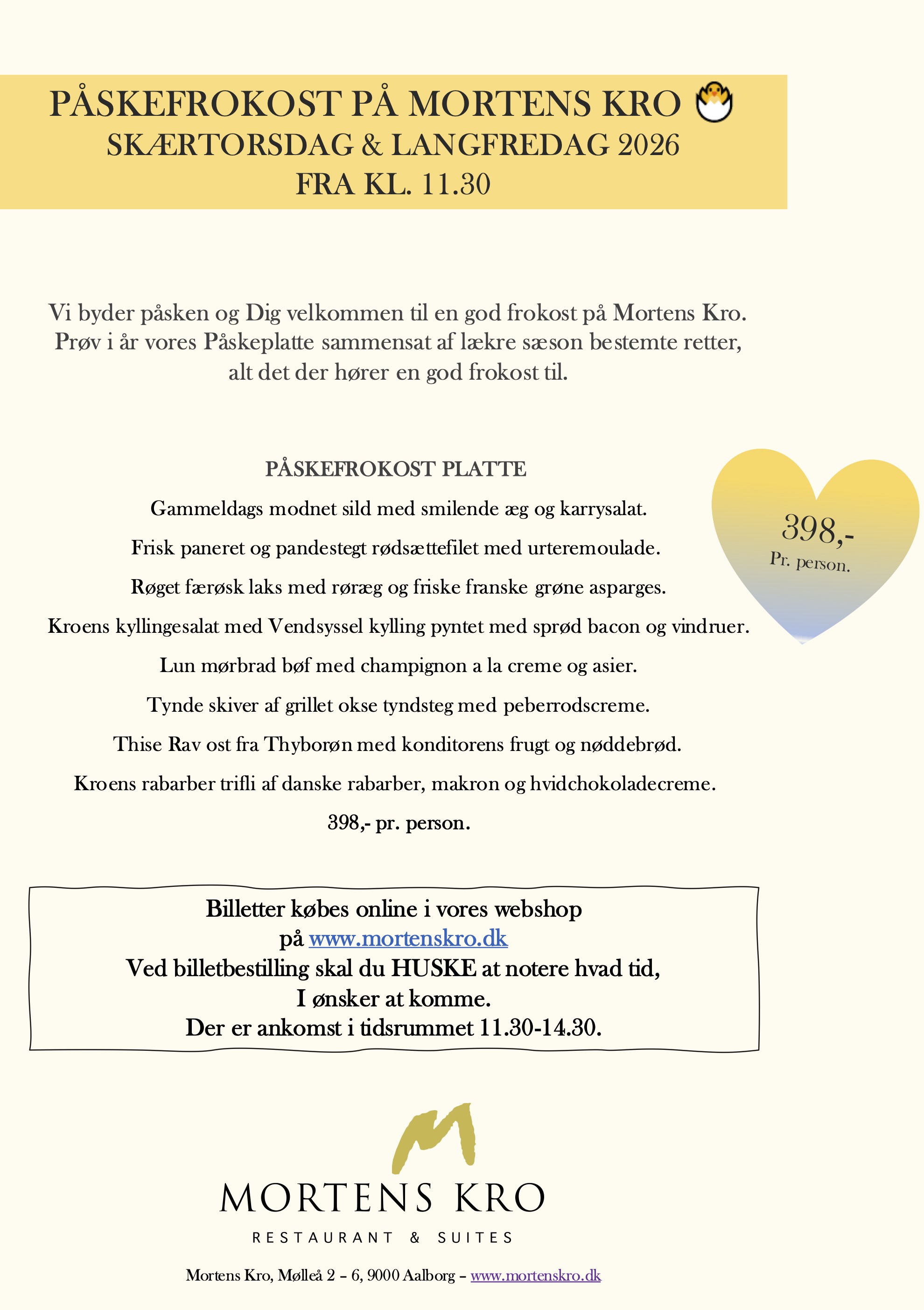 PÅSKE FROKOST TILBUD